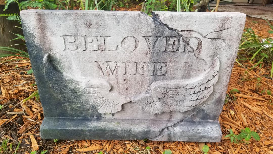 BELOVED Authentic Handmade Halloween Tombstones Tombstone Props Halloween Decor Yard Art - Halloween Trickery