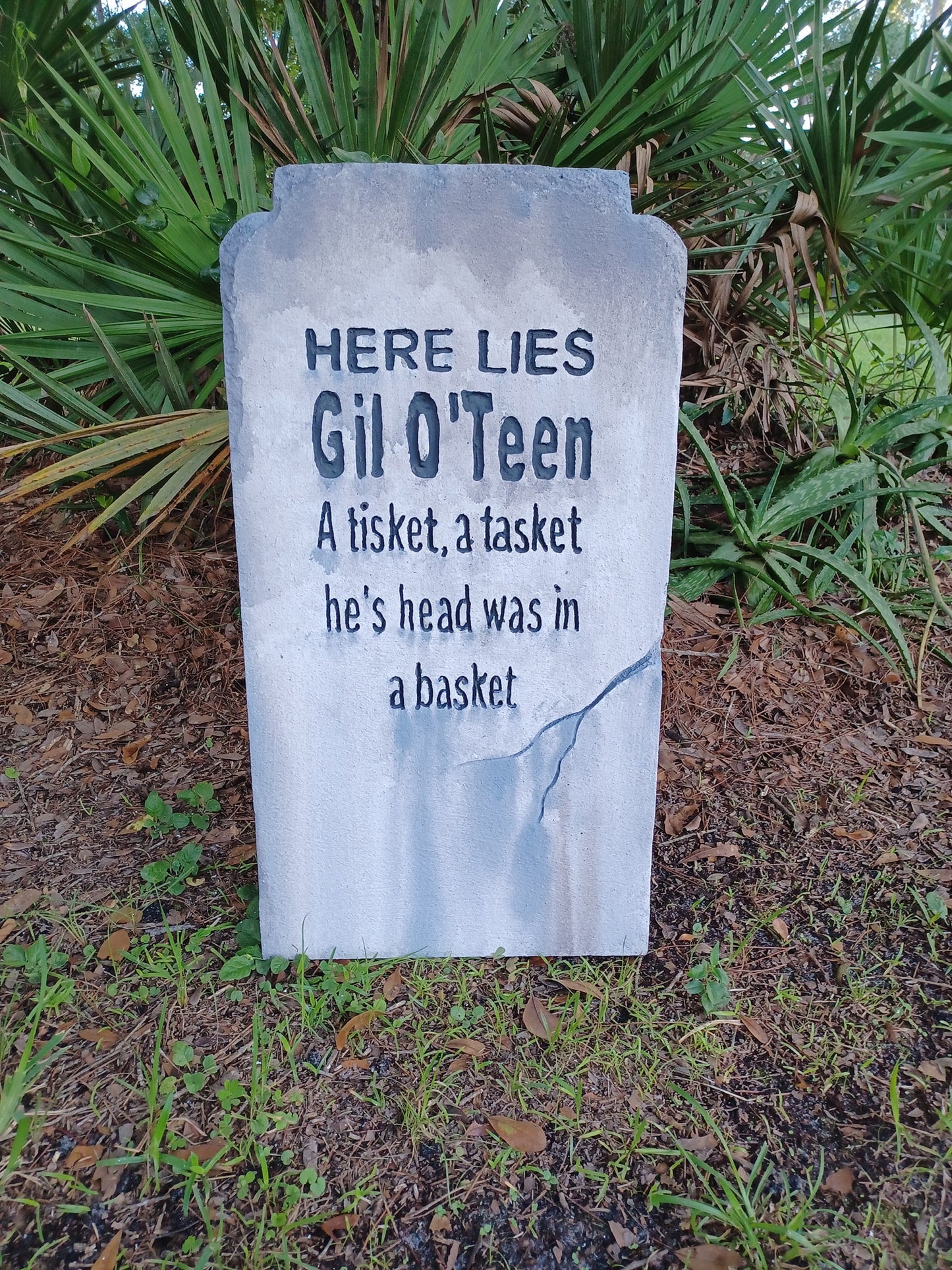 Gil O'Teen Tombstone Authentic Handmade Halloween Tombstone Prop Halloween Decor Yard Art - Halloween Trickery