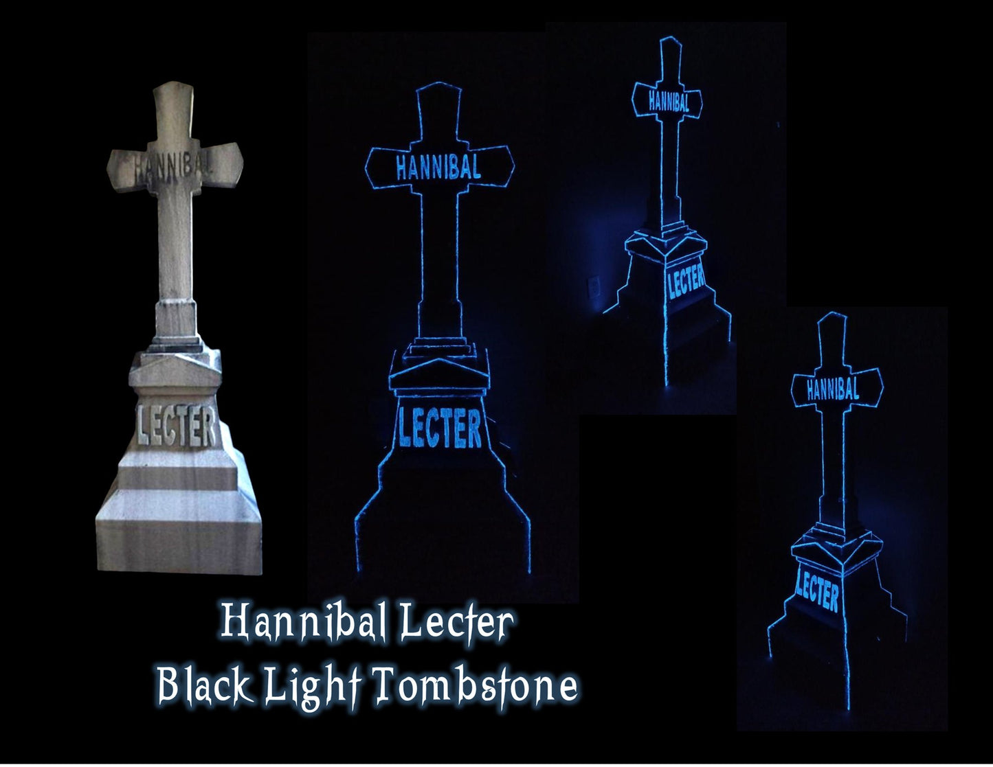 PERSONALIZED BLACK LIGHT reactive Obelisk 5' Tall Halloween Tombstone Gravestone Cemetery Stone Halloween Prop Halloween Decor Free Shipping - Halloween Trickery