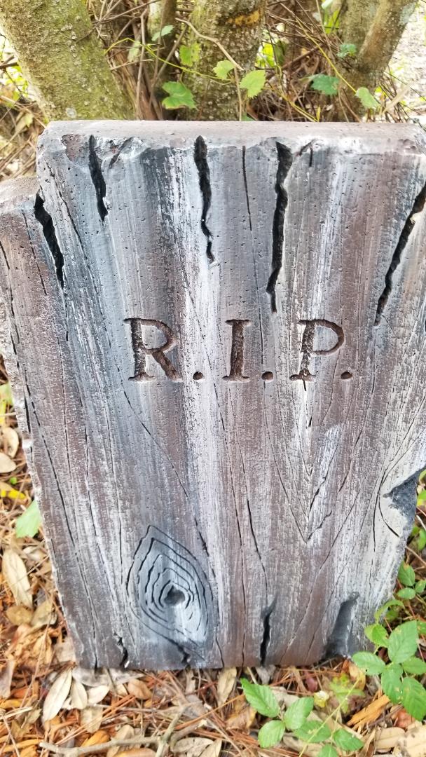 RIP (Wood look) Wooden Authentic Handmade Halloween Tombstone Prop Halloween Decor Yard Art - Halloween Trickery