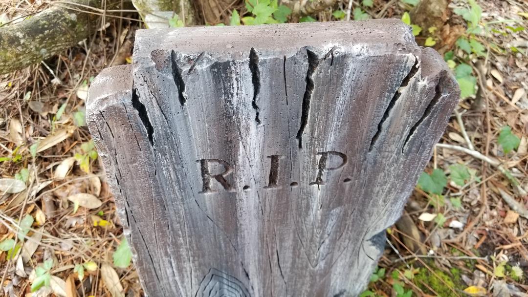 RIP (Wood look) Wooden Authentic Handmade Halloween Tombstone Prop Halloween Decor Yard Art - Halloween Trickery