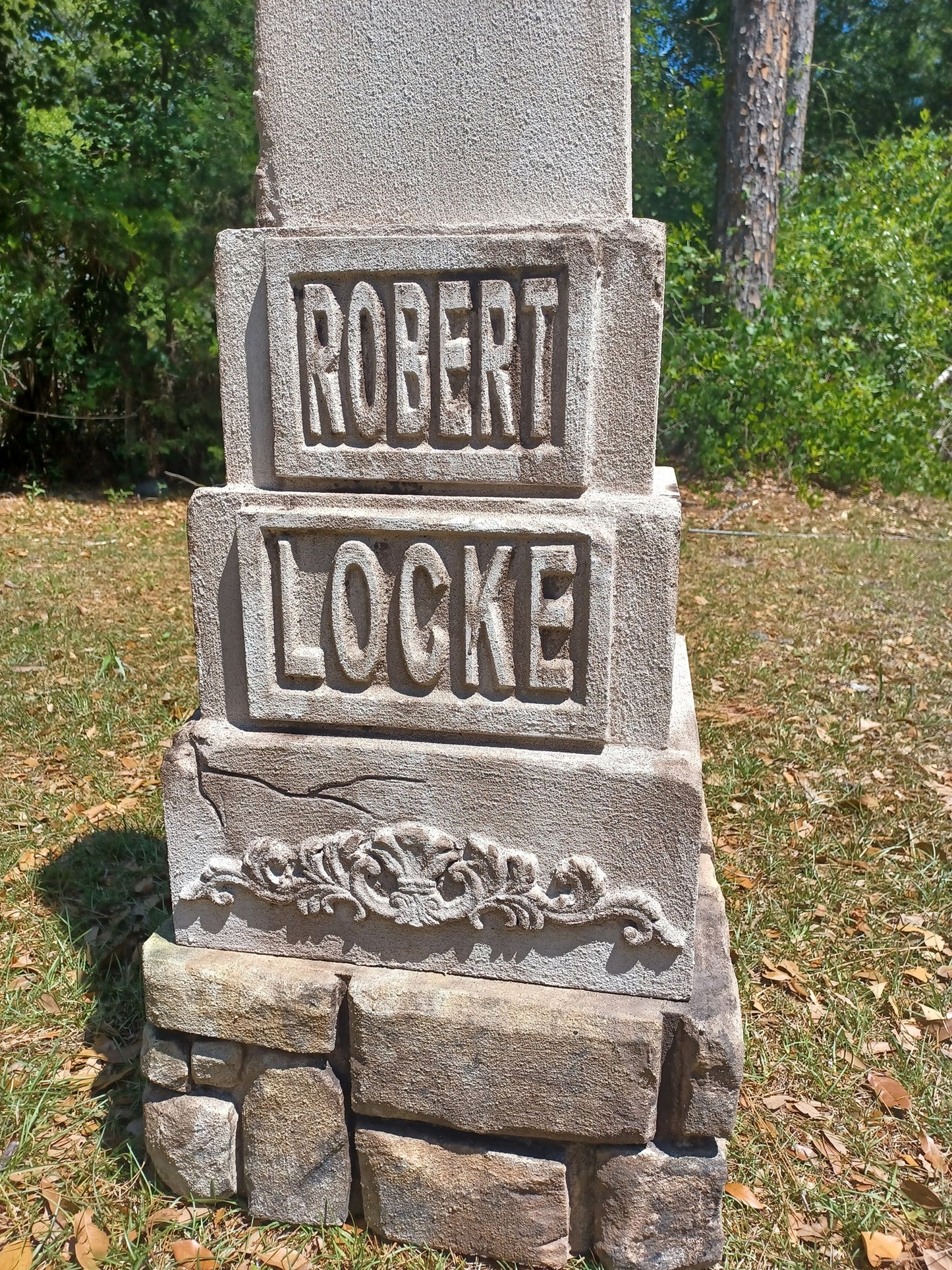 Custom Obelisk 6' Tall Halloween Tombstone Gravestone Cemetery Stone Halloween Prop Halloween Decor FREE SHIPPING - Halloween Trickery