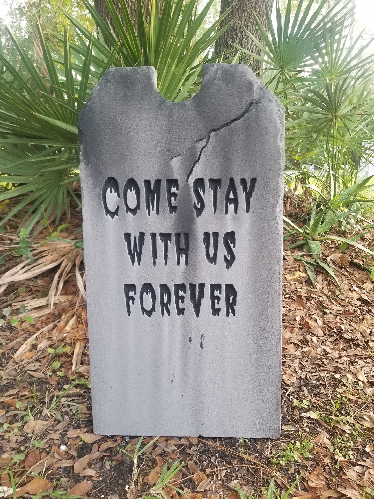 Come Stay with us Forever Black or Red Lettering Authentic Handmade Halloween Tombstone Prop Halloween Decor Yard Art - Halloween Trickery