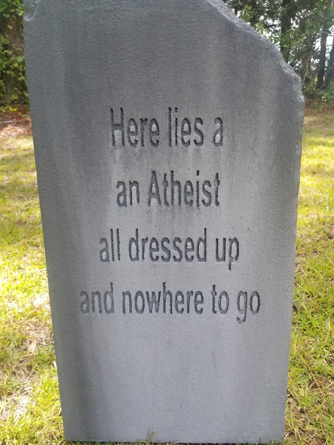 ATHEIST Authentic Handmade Halloween Tombstone Prop Halloween Decor Yard Art - Halloween Trickery