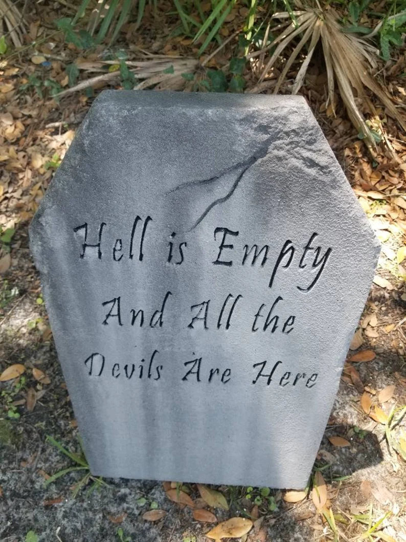 Hell is... Authentic Handmade Halloween Tombstone Prop Halloween Decor Yard Art - Halloween Trickery