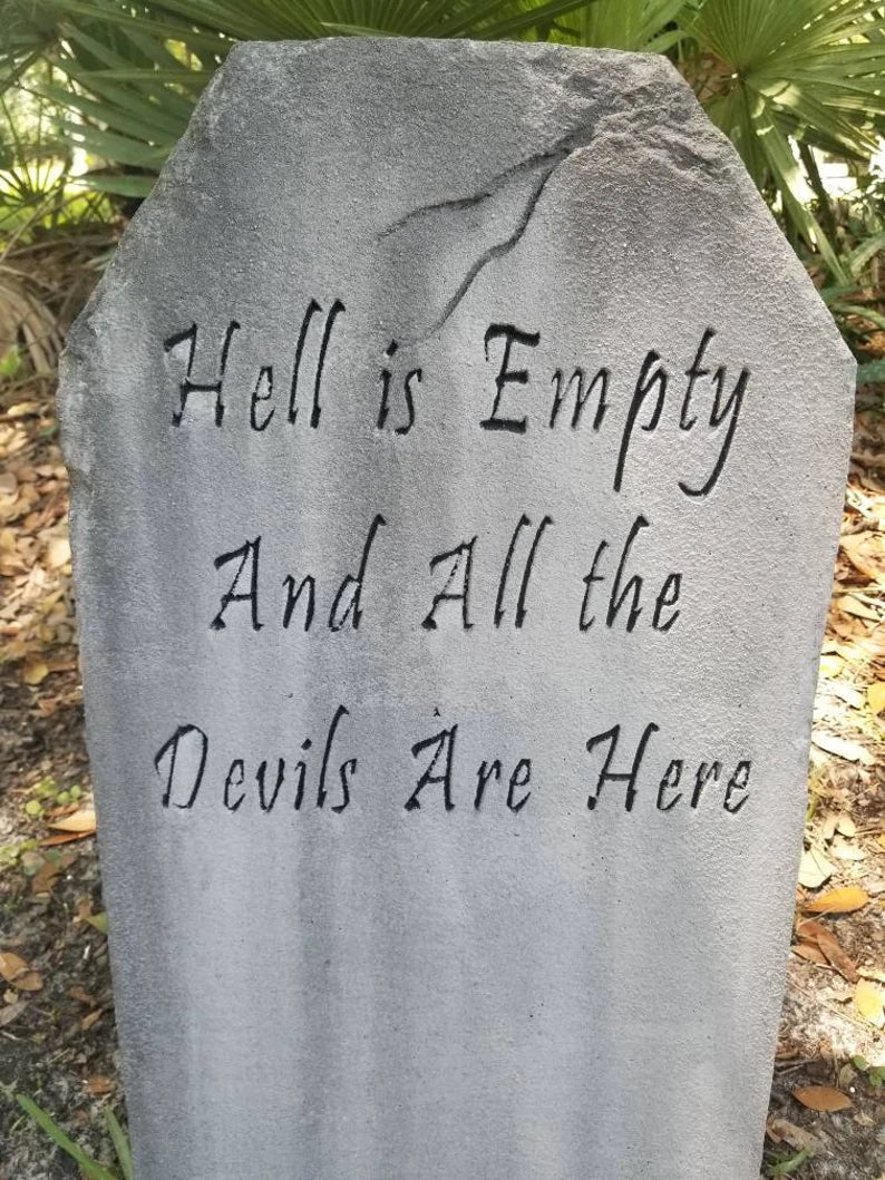 Hell is... Authentic Handmade Halloween Tombstone Prop Halloween Decor Yard Art - Halloween Trickery