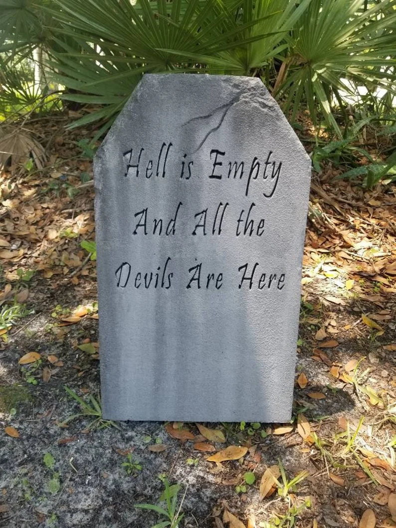 Hell is... Authentic Handmade Halloween Tombstone Prop Halloween Decor Yard Art - Halloween Trickery