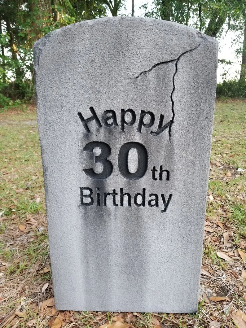 Happy 40th Birthday Tombstone Prop Cemetery Gravestone Halloween Decor Yard Art FREE SHIPPING (Copy) - Halloween Trickery
