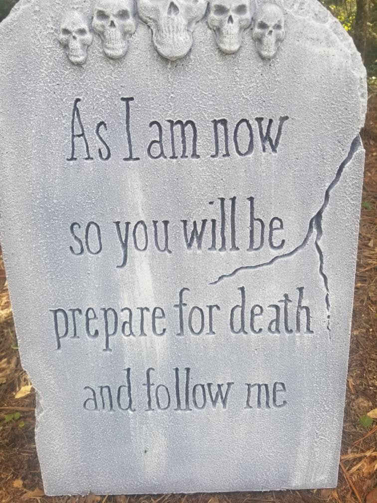 As I Am Now Tombstone Authentic Handmade Halloween Tombstone Prop Halloween Decor Yard Art - Halloween Trickery