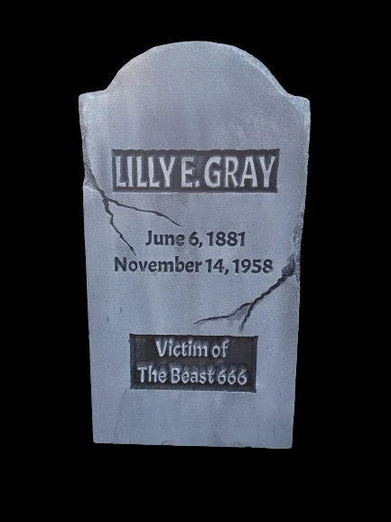 Lilly E. Gray (actual epitaph)... Halloween Prop Halloween Outdoor Decor Cemetery Tombstone Halloween Outdoor Decor - Halloween Trickery