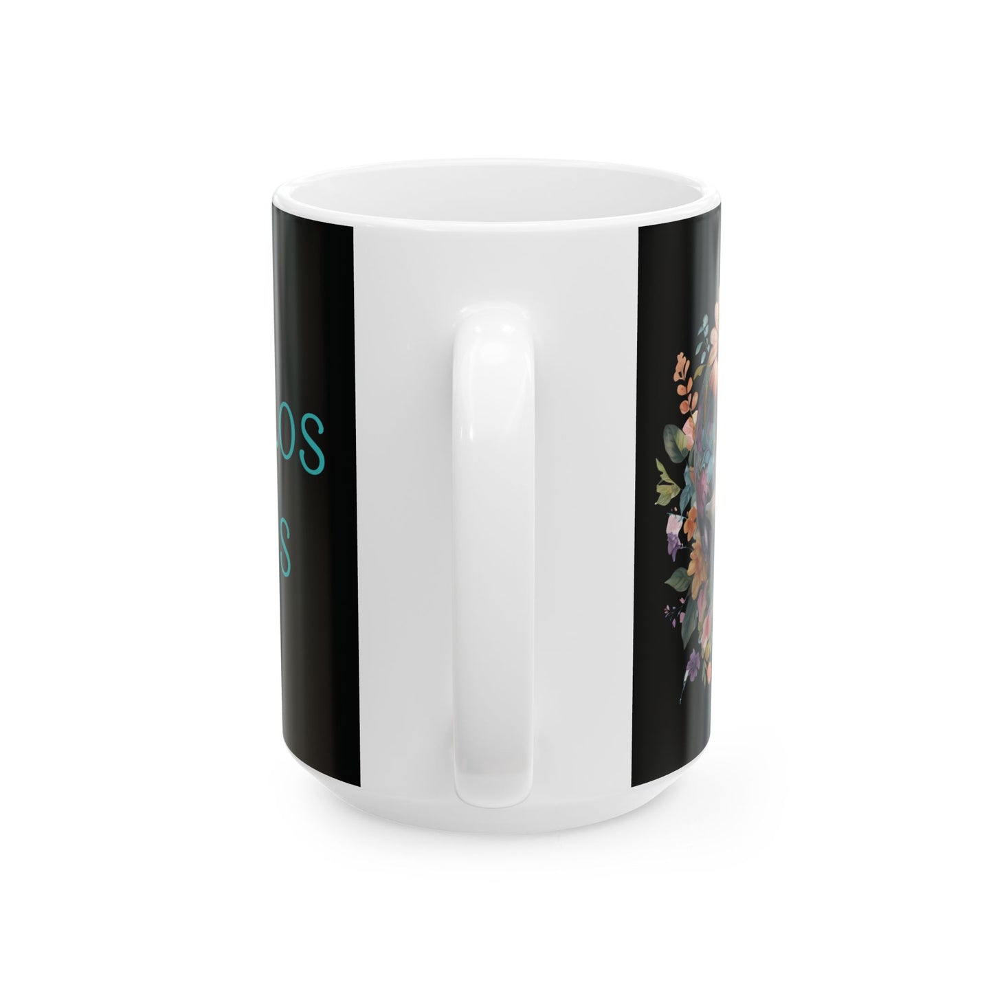 Personalized Day of the Dead Inspired Ceramic Mug, Sugar Skull Coffee Cup, Halloween Gift, Dia de los Muertos Kitchen Decor, 11oz 15oz