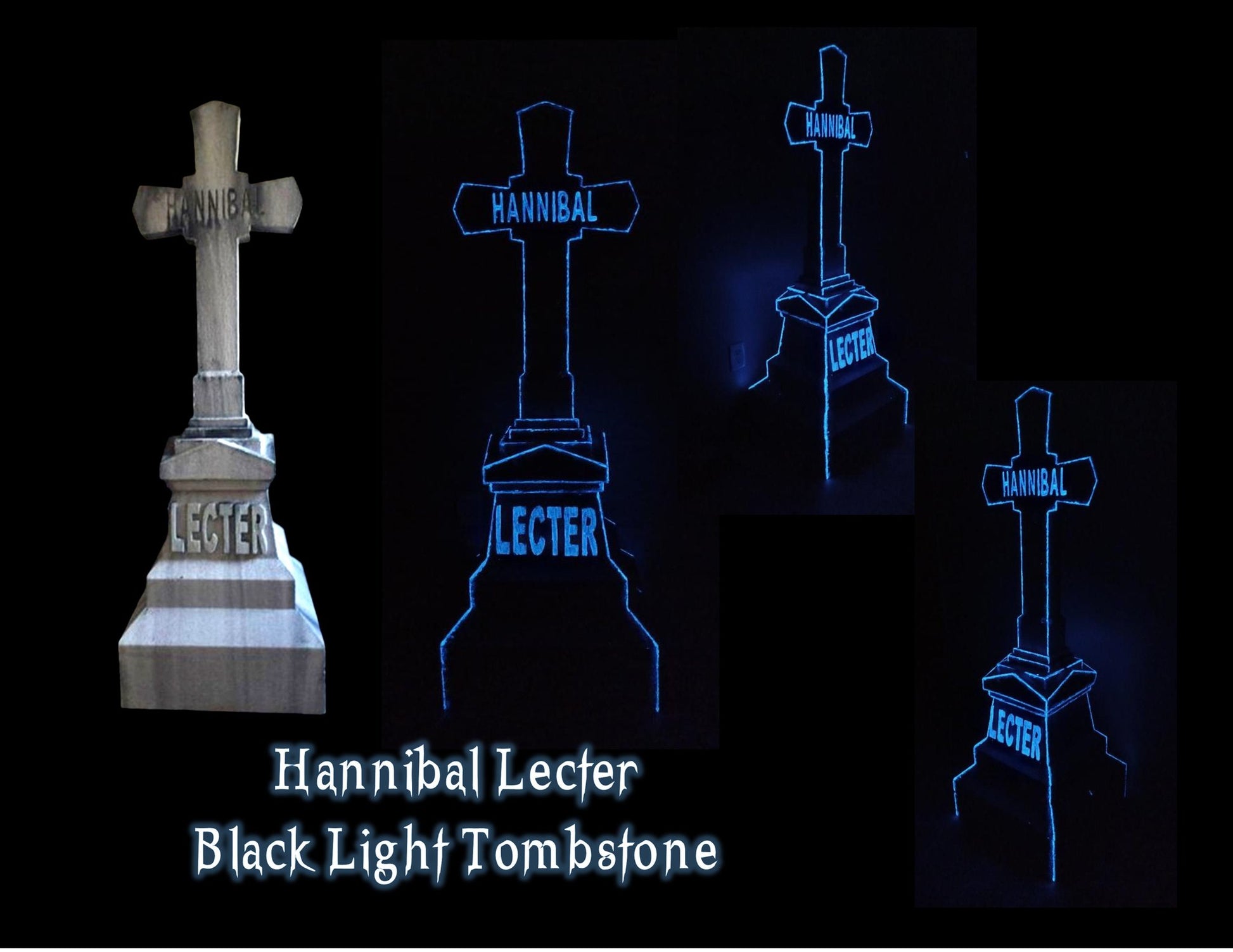 PERSONALIZED BLACK LIGHT reactive Obelisk 5' Tall Halloween Tombstone Gravestone Cemetery Stone Halloween Prop Halloween Decor Free Shipping - Halloween Trickery