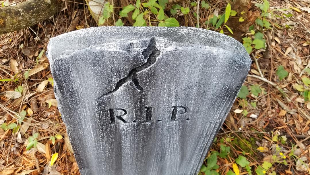 R.I.P. Halloween Tombstone GRAY PERSONALIZED Graveyard Gravestone Halloween Prop Halloween Decor Yard Art Halloween Trickery - Halloween Trickery