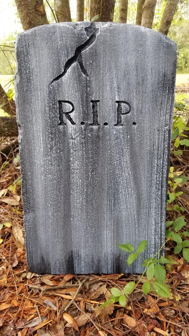 R.I.P. Halloween Tombstone GRAY PERSONALIZED Graveyard Gravestone Halloween Prop Halloween Decor Yard Art Halloween Trickery - Halloween Trickery