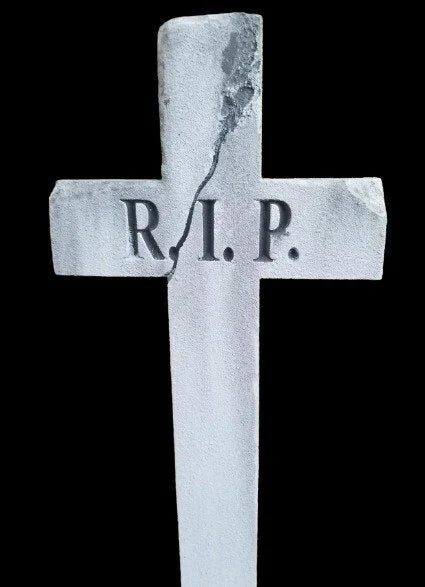RIP Cross Gray Authentic Handmade Halloween Tombstone RIP Cross Prop Halloween Decor Yard Art - Halloween Trickery