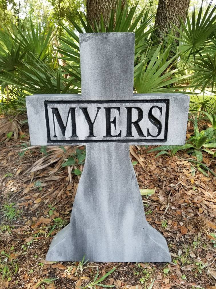 LARGE Michael Myers Tombstone Authentic Handmade Halloween Tombstone Prop Halloween Decor Yard Art - Halloween Trickery