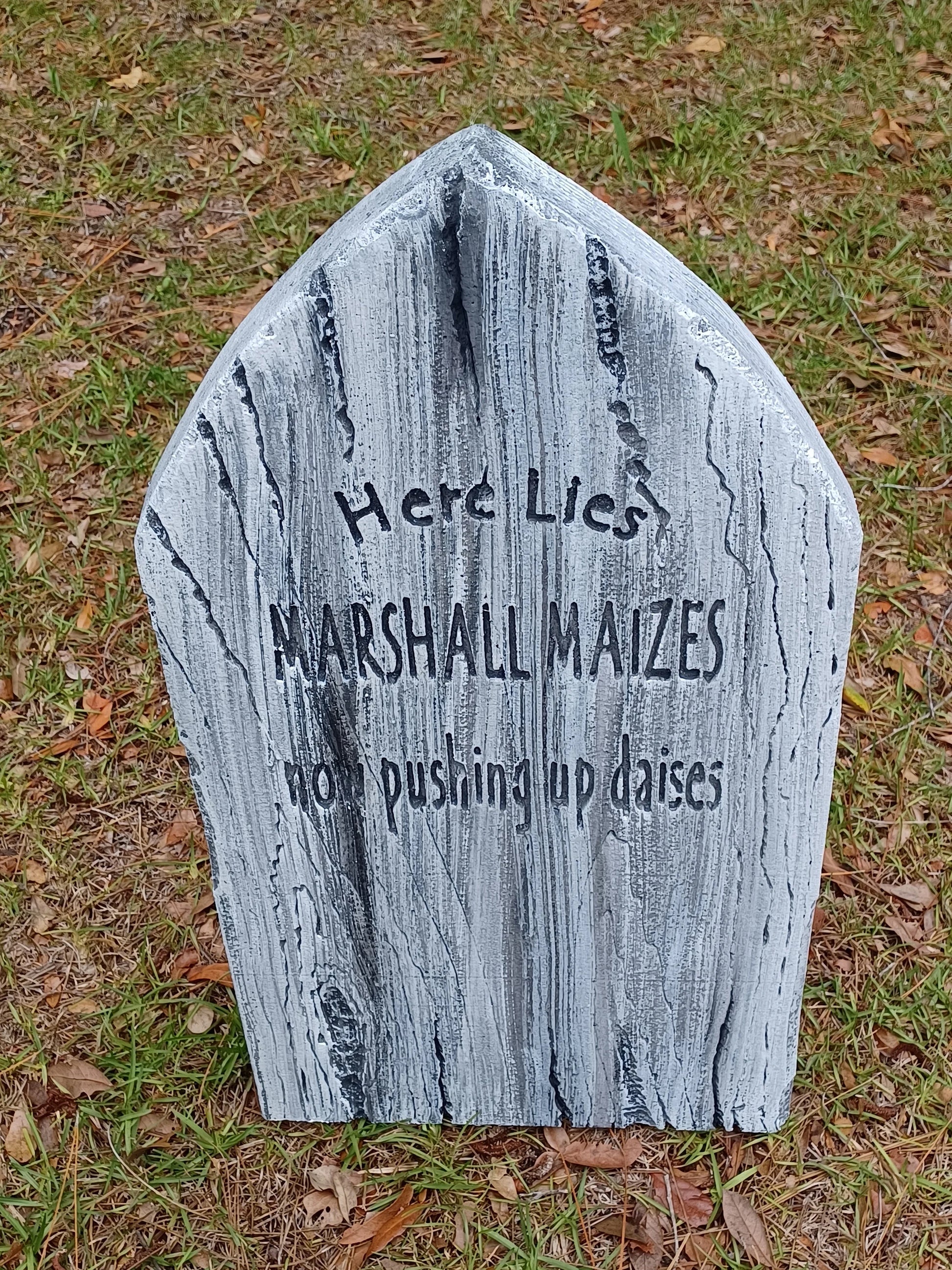 Marshall Maizes Wooden Authentic Handmade Halloween Tombstone Prop Halloween Decor Yard Art - Halloween Trickery