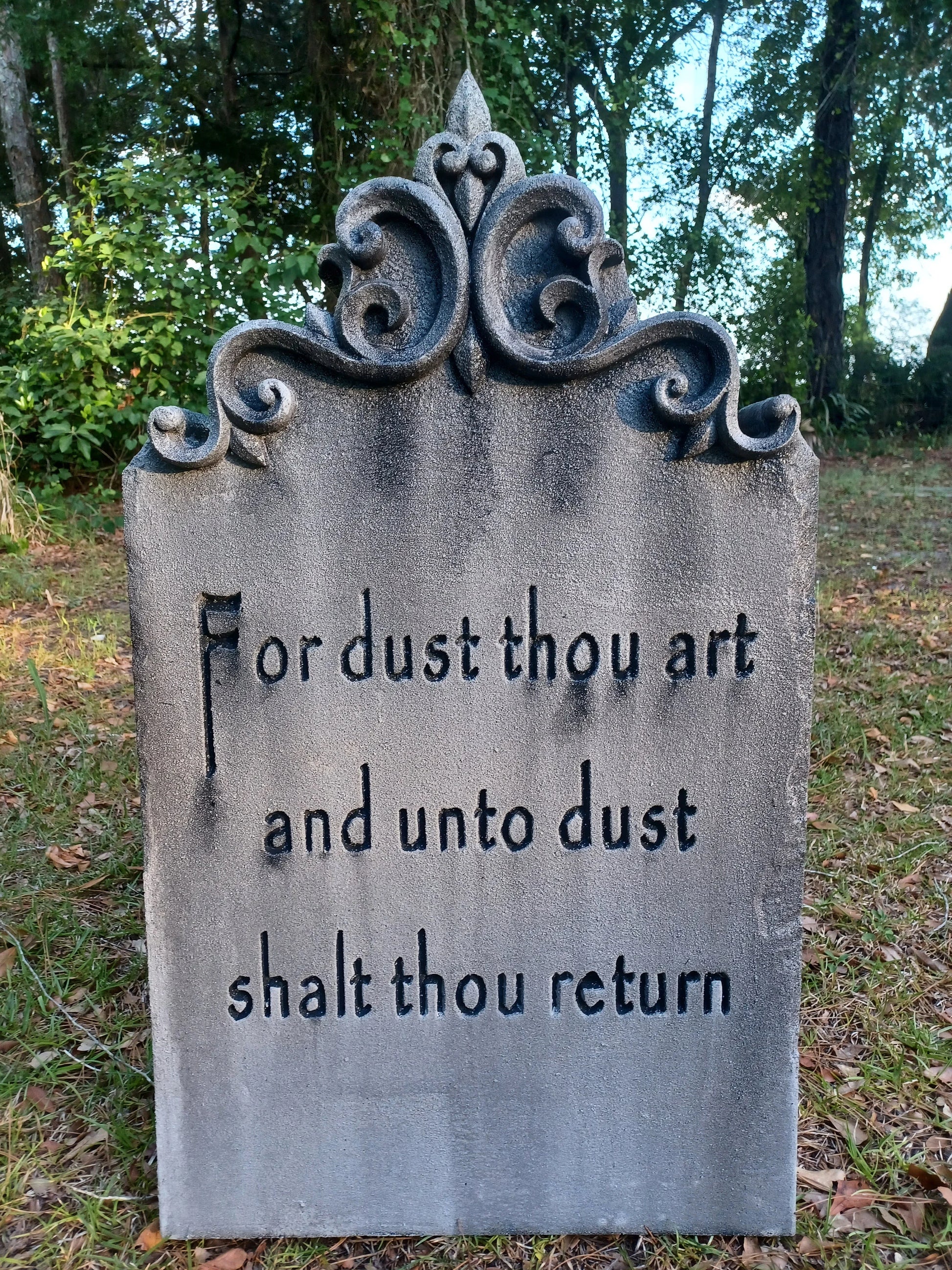 LARGE For Dust Thou Art 2 Versions Available Authentic Handmade Halloween Tombstone Prop Gravestone Halloween Decor Yard Art FREE SHIPPING - Halloween Trickery