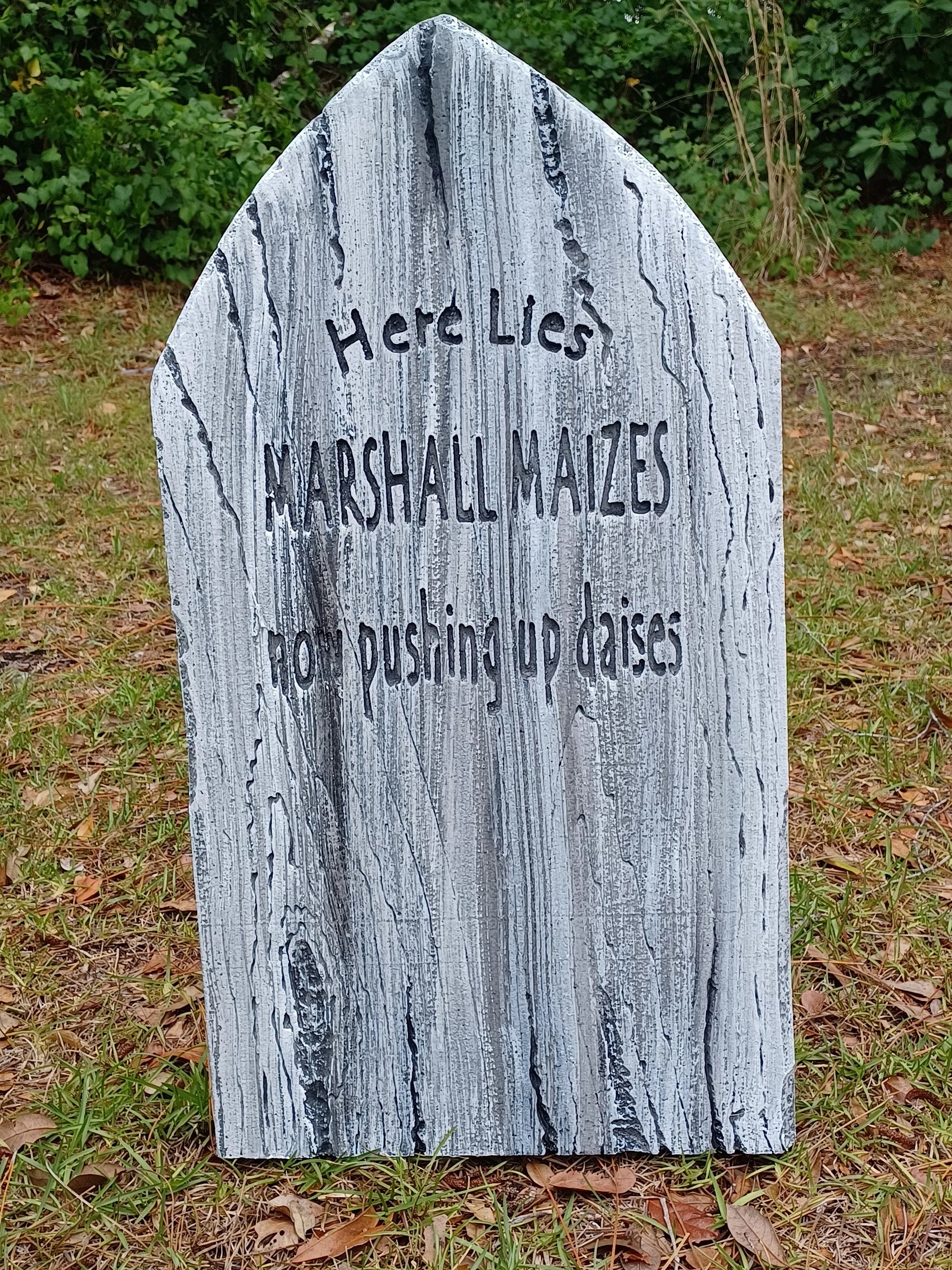 Marshall Maizes Wooden Authentic Handmade Halloween Tombstone Prop Halloween Decor Yard Art - Halloween Trickery