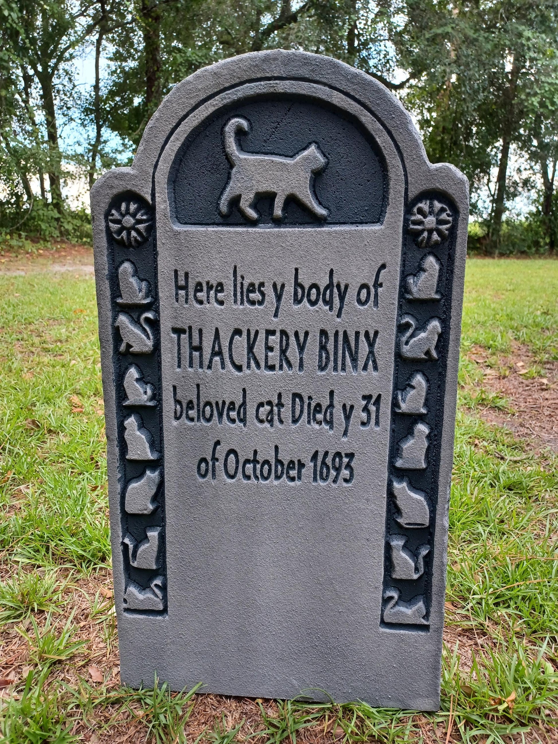 Set of 3 Hocus Pocus Tombstones Emily Binx, Thackery Binx, and Billy Butcherson Tombstones Hocus Pocus Movie Halloween Tombstone Props - Halloween Trickery