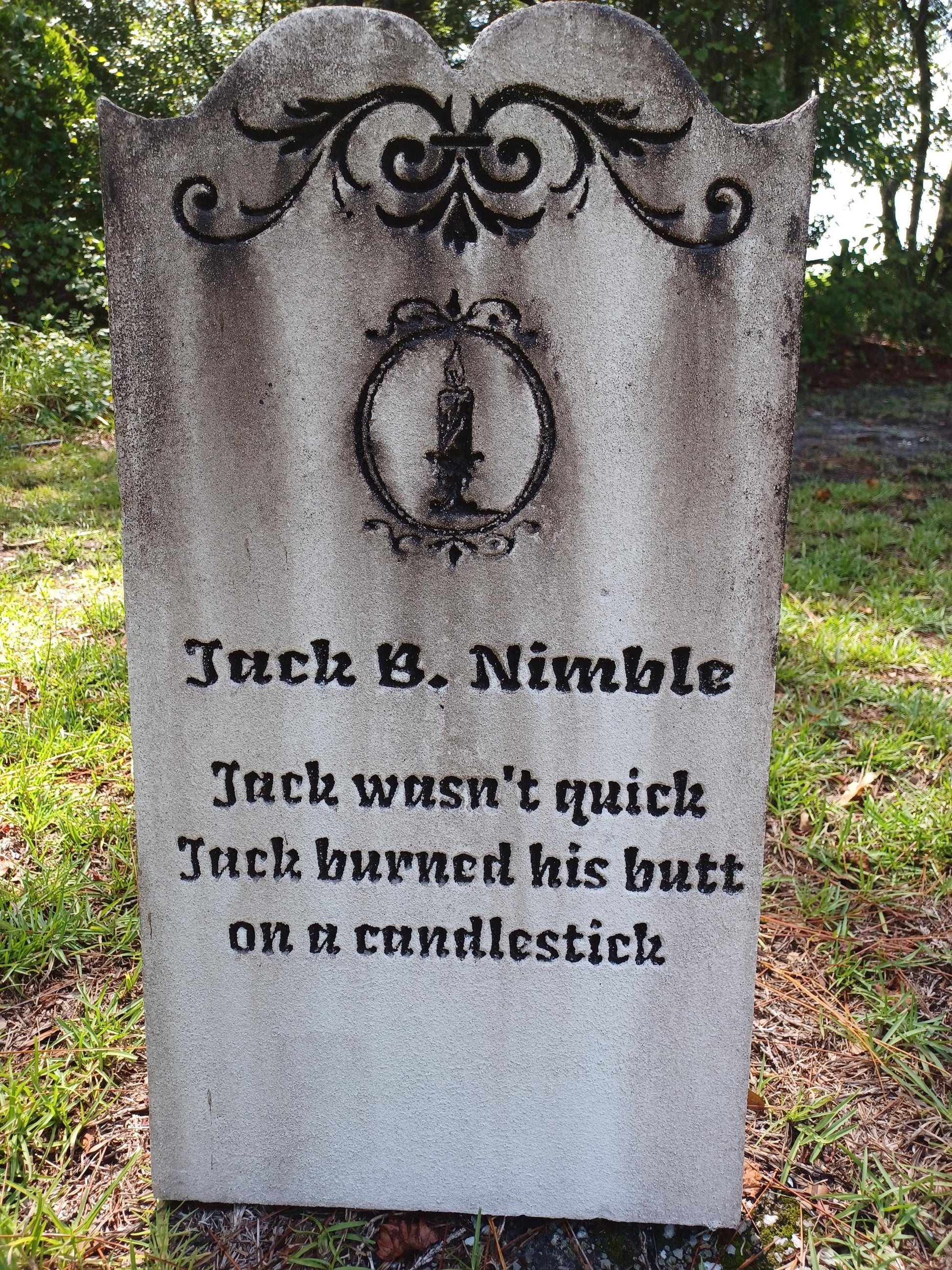 Jack B. Nimble Tombstone Halloween Tombstone Halloween Prop Halloween Outdoor Decor Cemetery Tombstone Halloween Outdoor Decor - Halloween Trickery