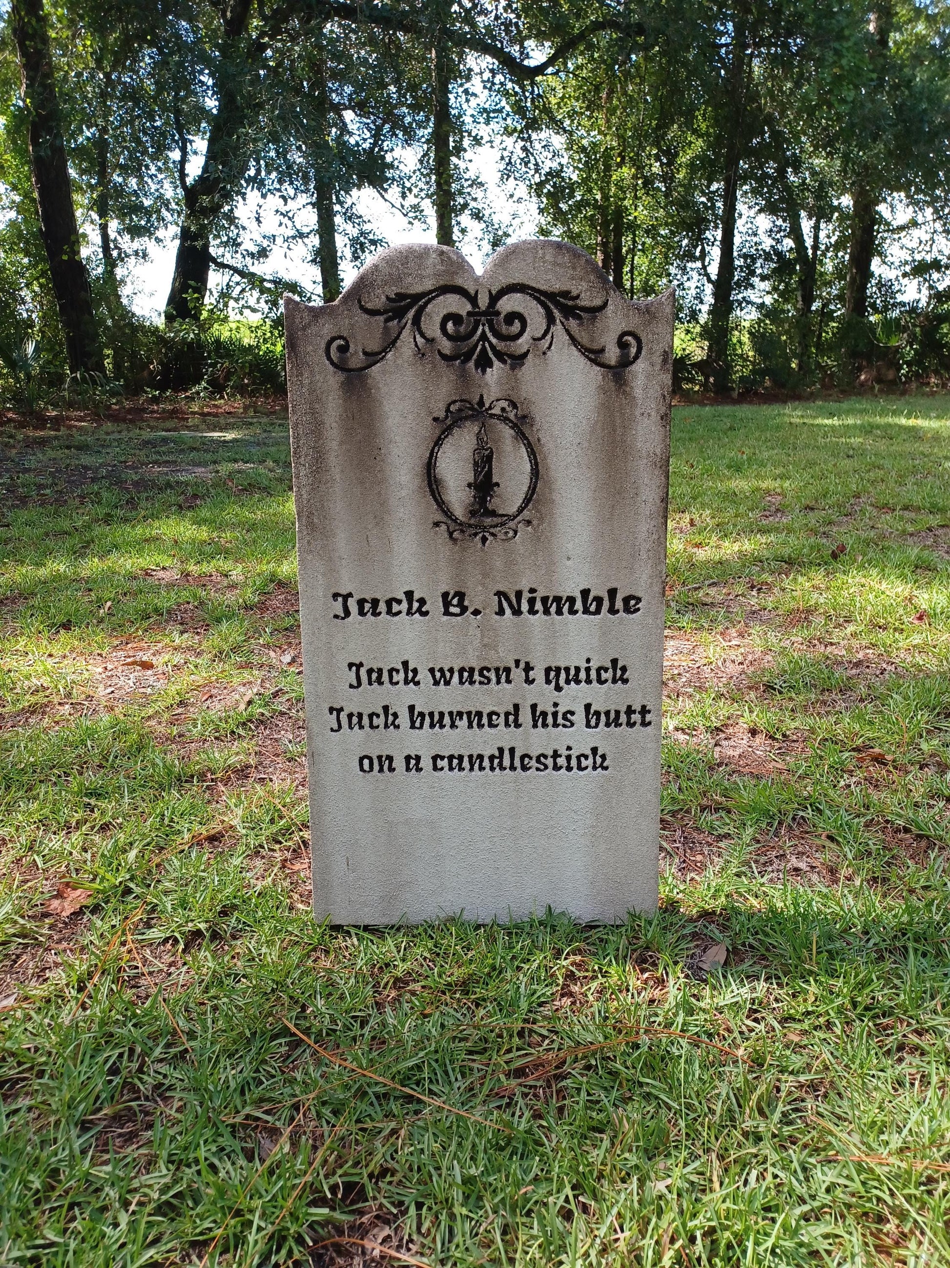 Jack B. Nimble Tombstone Halloween Tombstone Halloween Prop Halloween Outdoor Decor Cemetery Tombstone Halloween Outdoor Decor - Halloween Trickery