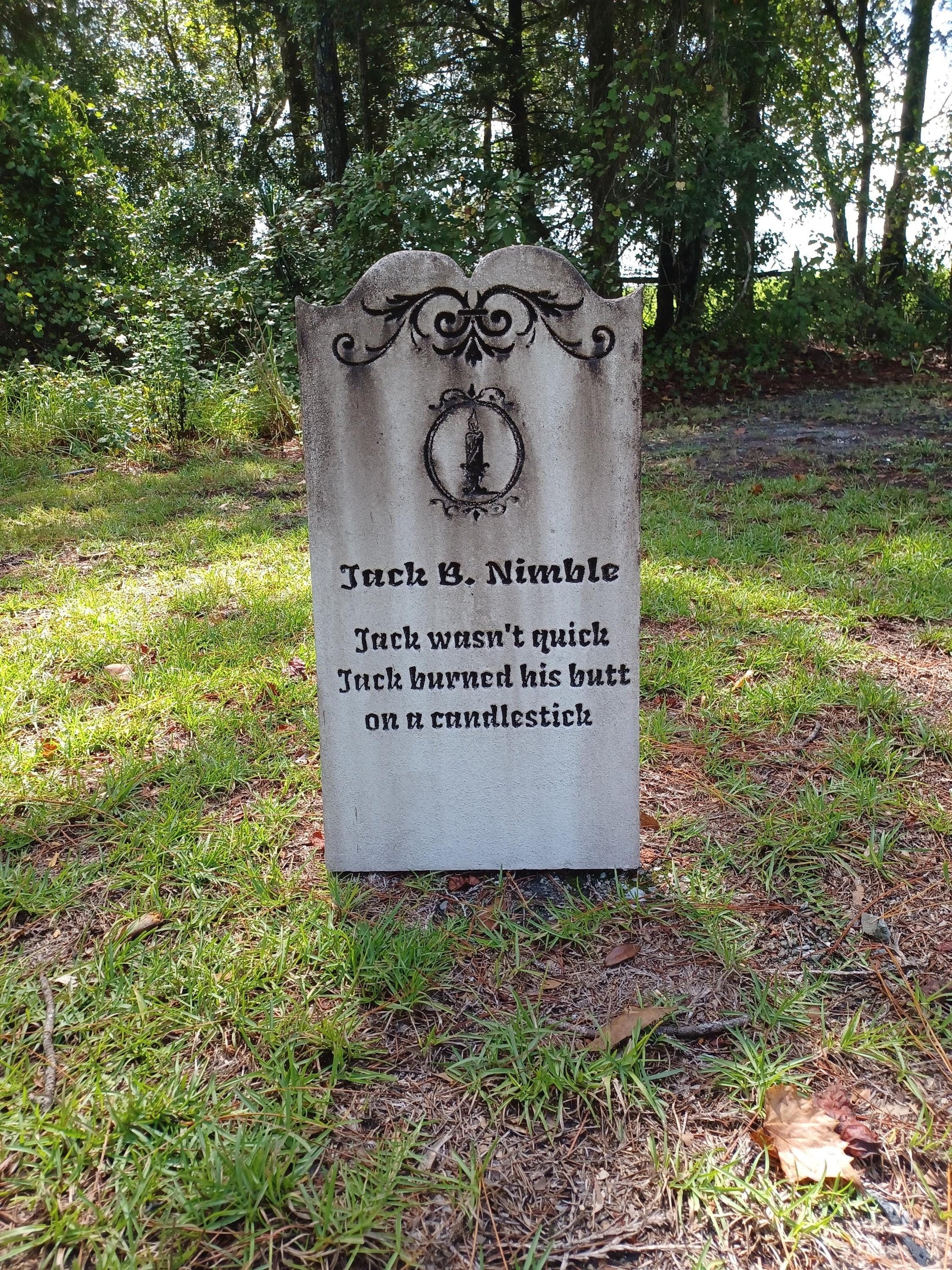 Jack B. Nimble Tombstone Halloween Tombstone Halloween Prop Halloween Outdoor Decor Cemetery Tombstone Halloween Outdoor Decor - Halloween Trickery