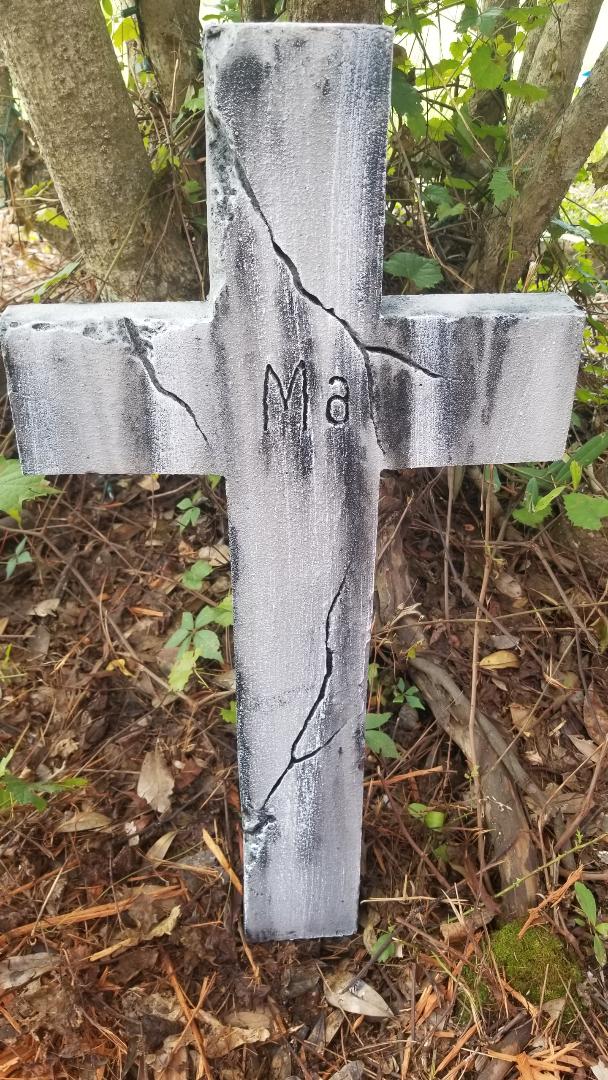 MA and PA Crosses Authentic Handmade Halloween Tombstones MA & PA Crosses Tombstone Props Halloween Decor Yard Art Realistic - Halloween Trickery