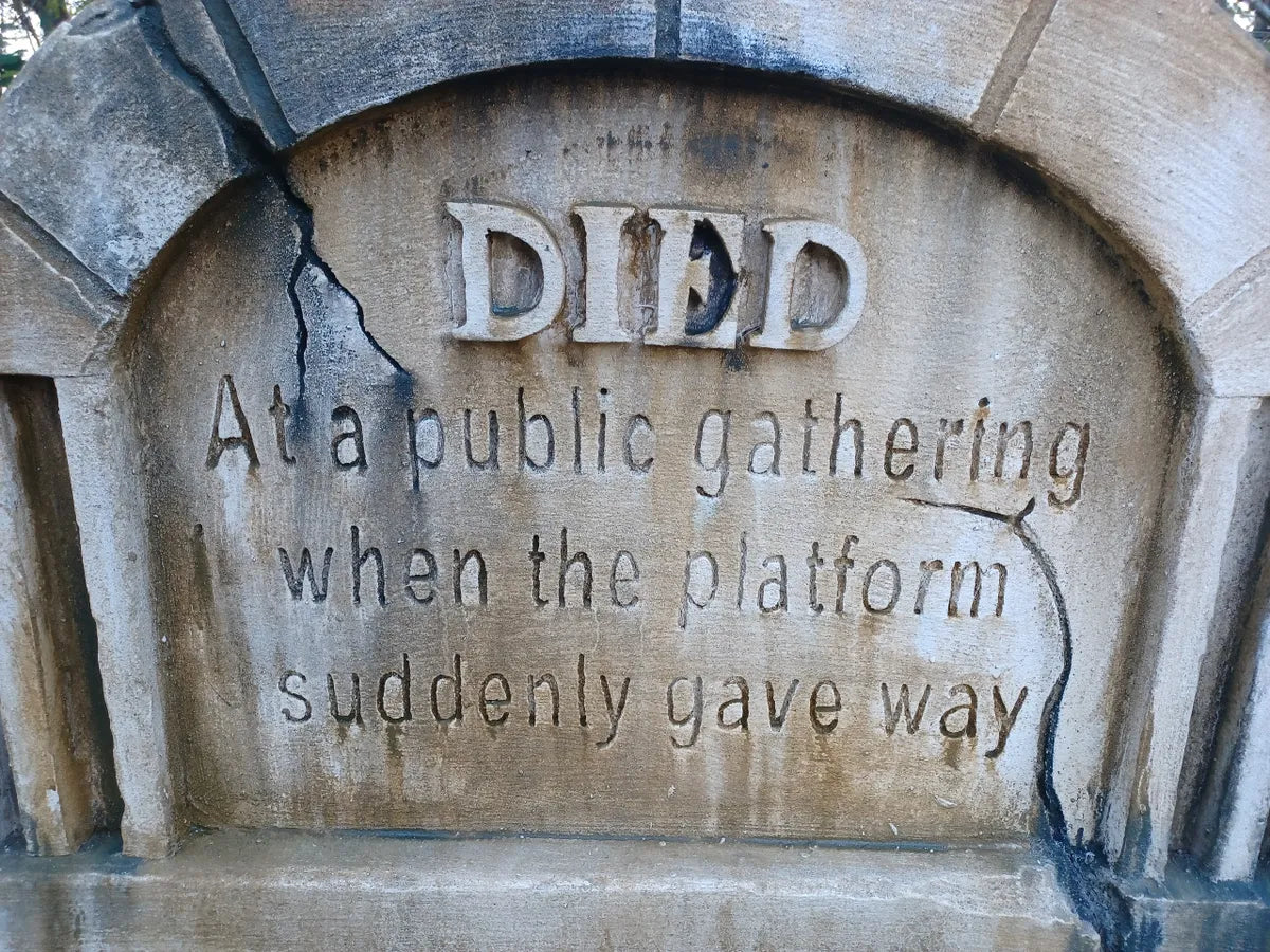 DIED Authentic Handmade Halloween Tombstone Prop Halloween Decor Yard Art - Halloween Trickery