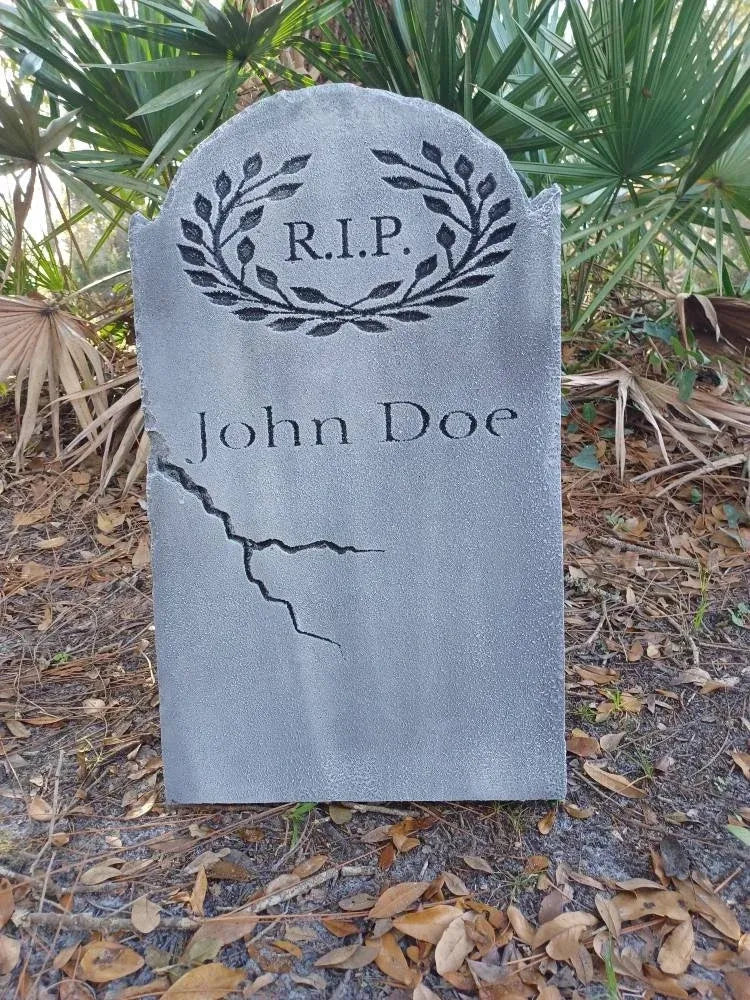 John Doe Tombstone Authentic Handmade Halloween Tombstone Prop Halloween Decor Yard Art - Halloween Trickery