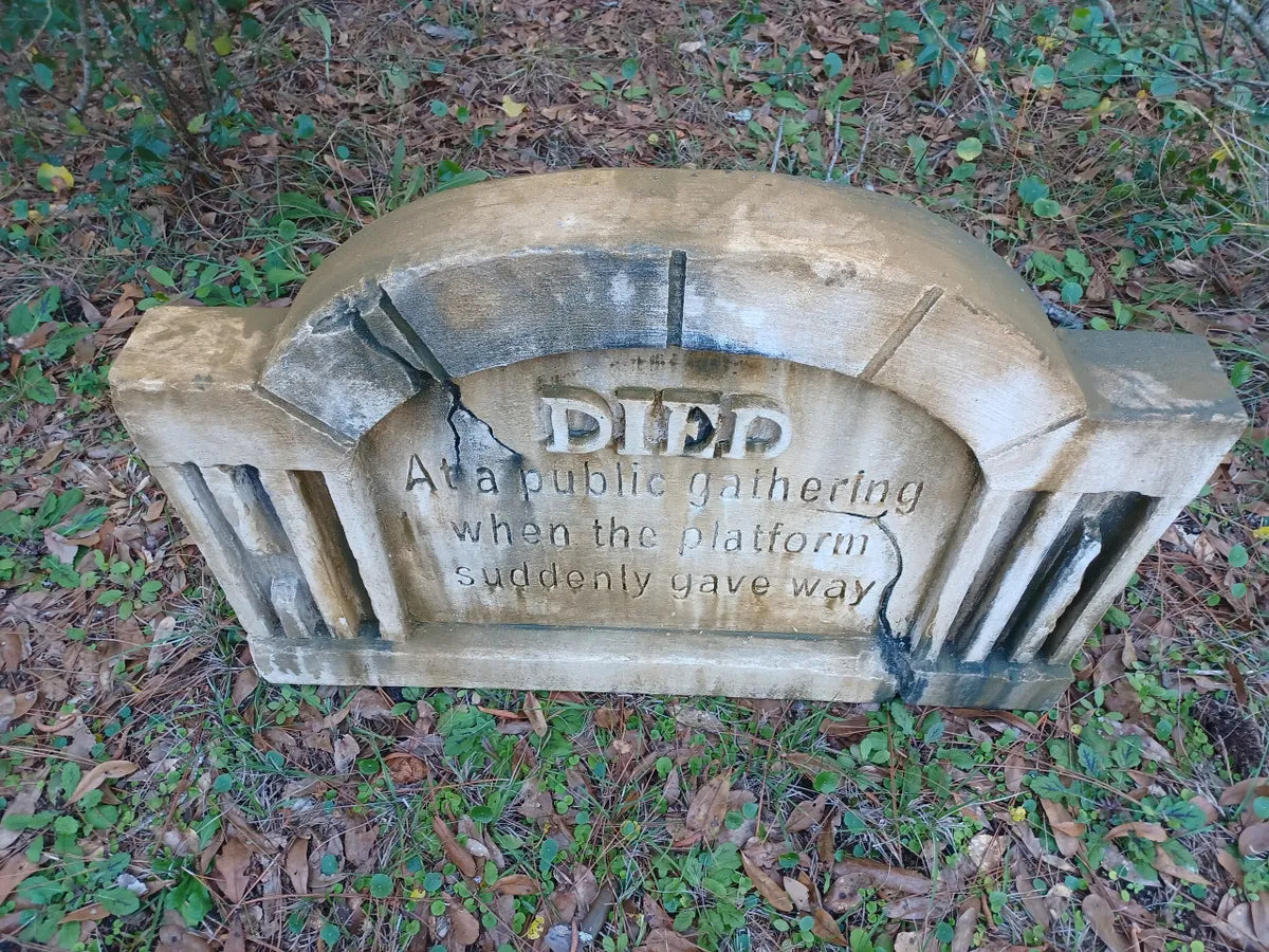 DIED Authentic Handmade Halloween Tombstone Prop Halloween Decor Yard Art - Halloween Trickery