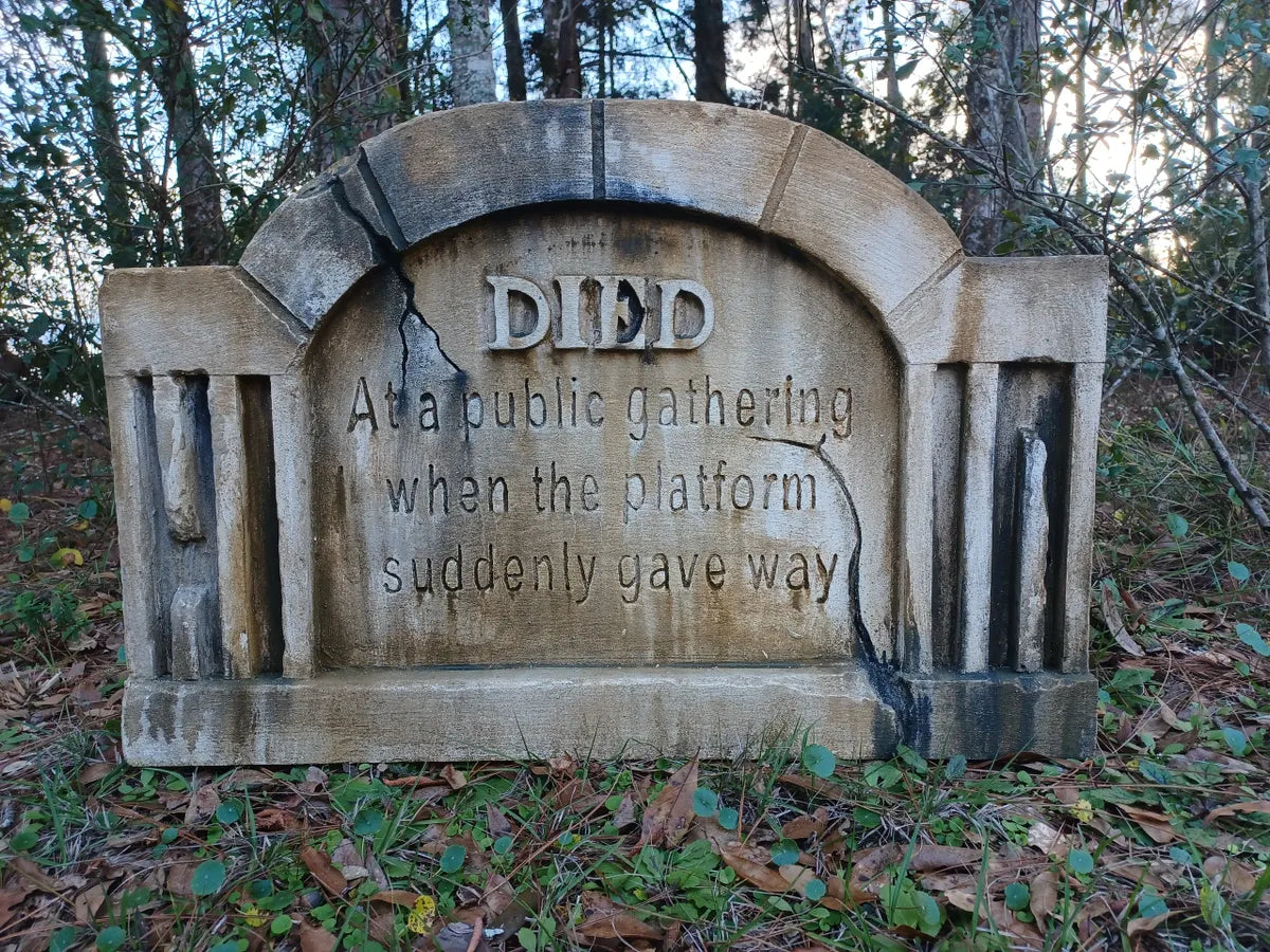 DIED Authentic Handmade Halloween Tombstone Prop Halloween Decor Yard Art - Halloween Trickery