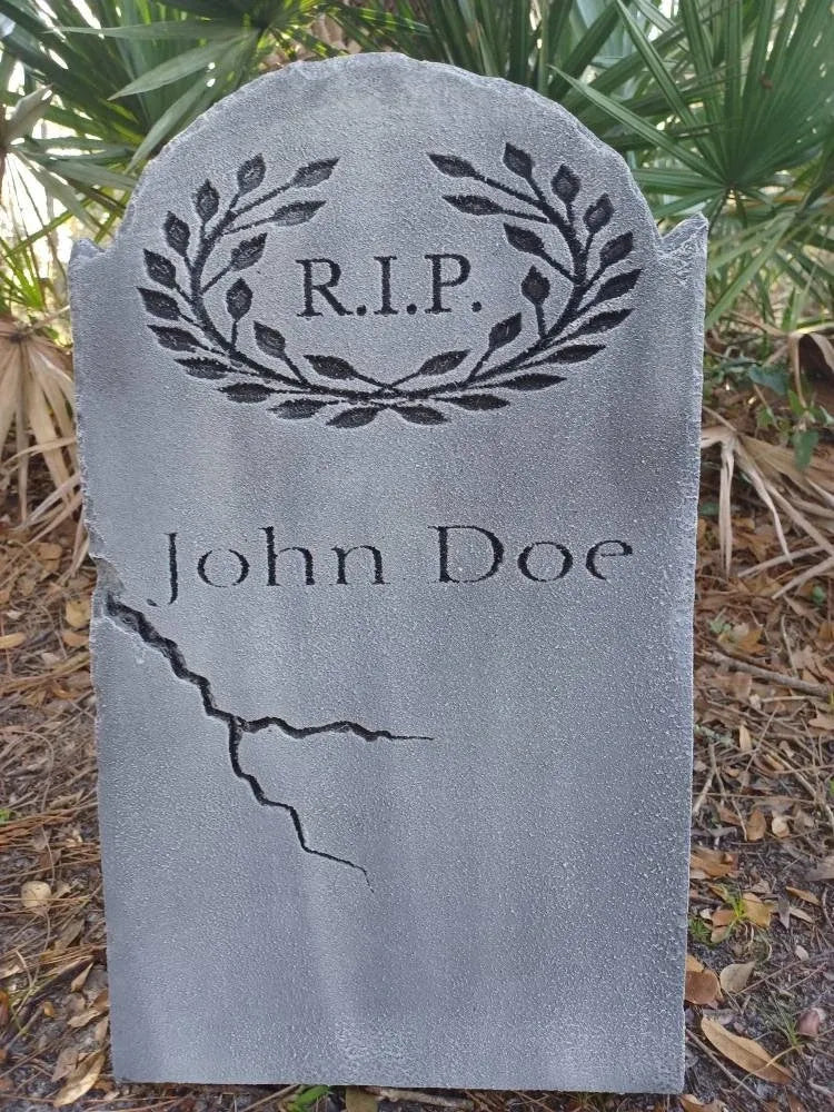 John Doe Tombstone Authentic Handmade Halloween Tombstone Prop Halloween Decor Yard Art - Halloween Trickery