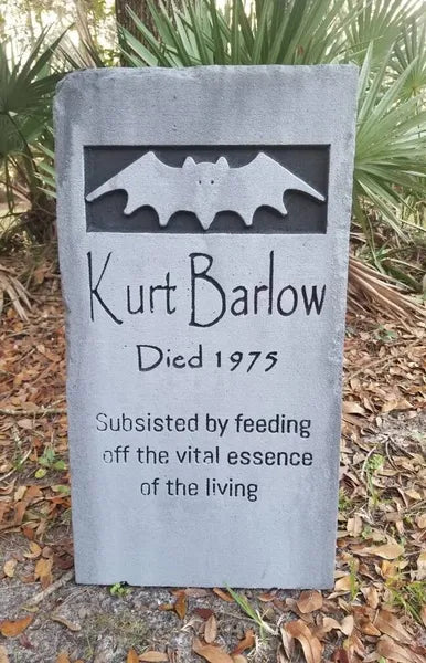 Kurt Barlow (Salem's Lot) Authentic Handmade Halloween Tombstone Prop Halloween Decor Yard Art LARGE Tombstone - Halloween Trickery